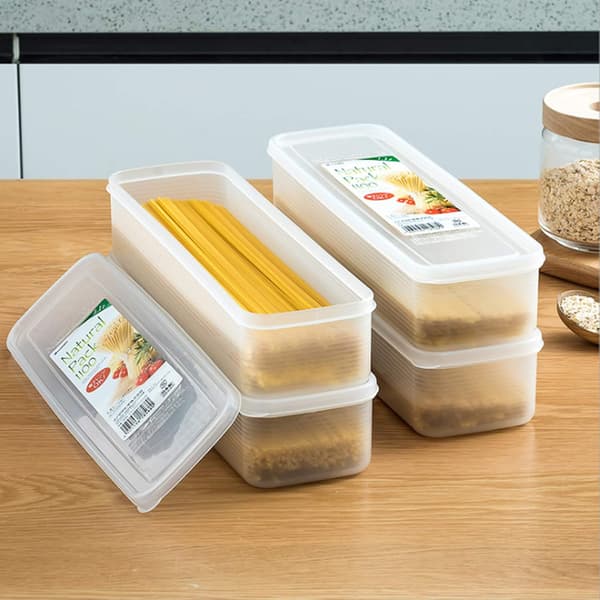 4-pack köksförvaring för spaghetti och pasta - Nudelbox med lock