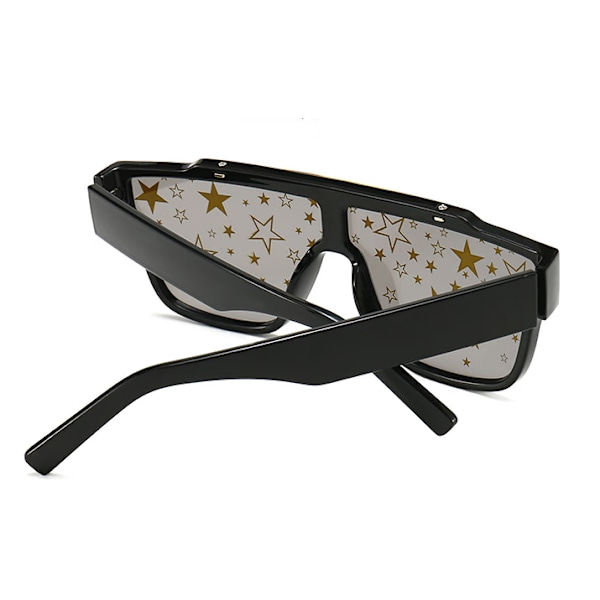 Printing Stars , Retro Oval Solbriller til Mænd Kvinder Pirat Capt