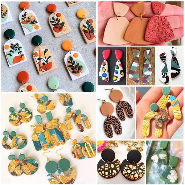 129 stk. Polymer Clay Cutter Øreringe Sæt med blød keramik Cutter