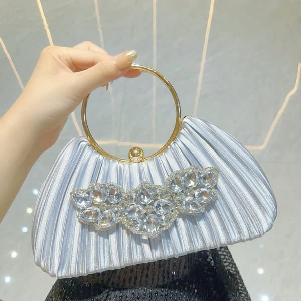 Dam Bankett Handväskor, Fest Födelsedagsfest Clutch Väskor, Axelremsväskor Kvällsväskor silver