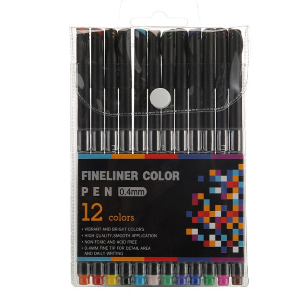 värilliset ohuet tussit, piirtokynät 12pcs