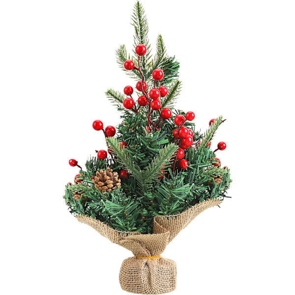 Miniatyr julgran för bordsskiva, liten snöflockad julgran,
