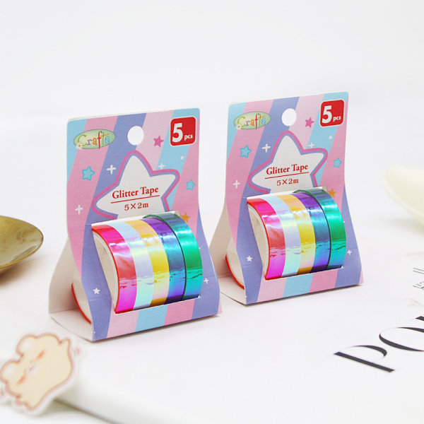 3 pieces of color laser rainbow ribbon gradual change ribbon cre