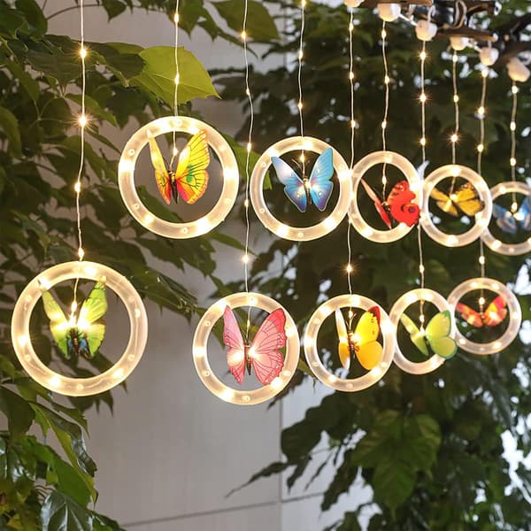 Sommerfugl gardinlys til soverom - USB LED gardinlys, D