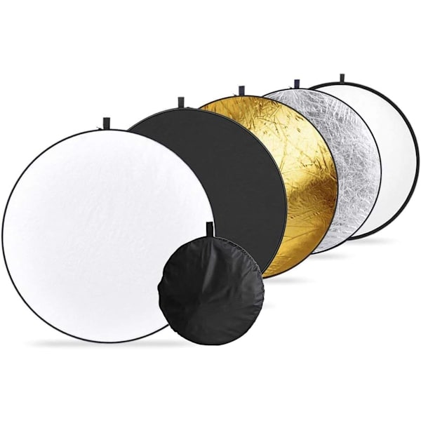 5 i 1 Bärbar Fällbar Reflektor 60cm Cirkulär Reflektor för S