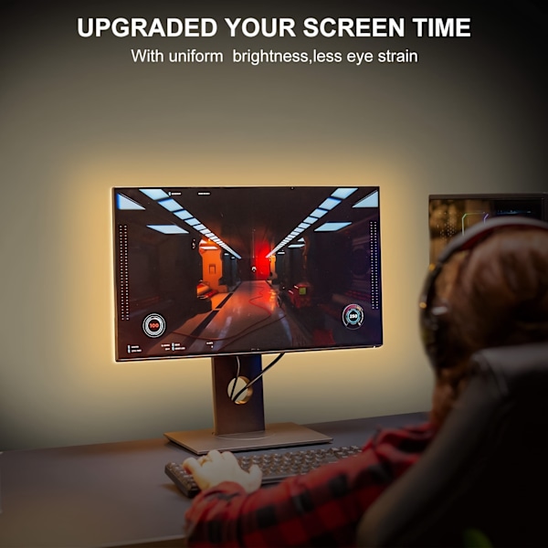 LED-remsa 5V USB LED-lampor Display Skåpsbelysning COB LED-remsa 6500K vitt ljus 3M