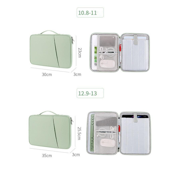 Beskyttende etui til 9-13 tommer tablet med bæretaske - Sort 10.8-11 inch