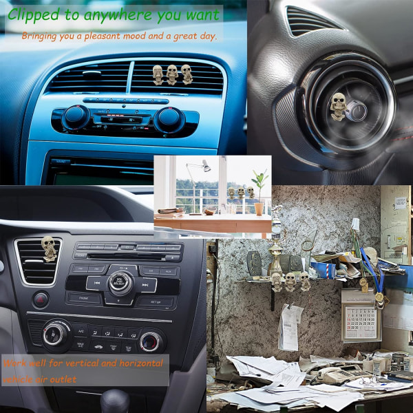Car Air Freshener Clips, Car Vent Decor, Skull Car Interior Acce