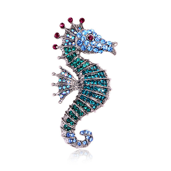 Rhinestone Seahorse Brosche Sødyr Mode Fest Brosche Kvinder