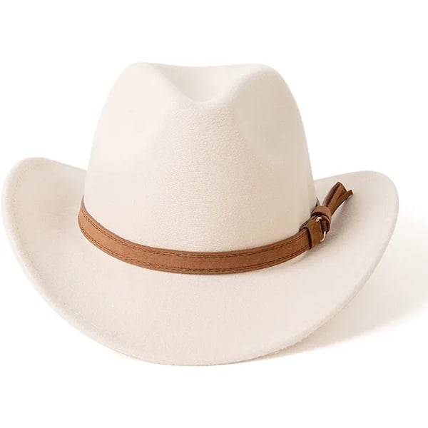 Platt topp Cowboy Top Hat Roll Brim Filt Hatt Män och Kvinnor Utomhus