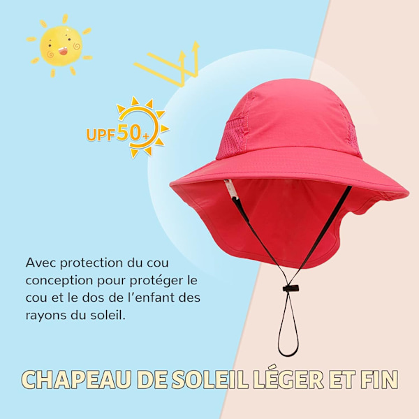 Rose Red(M)Baby Solhatt Jente Gutt Halshette Beskyttelse Barn Bucket