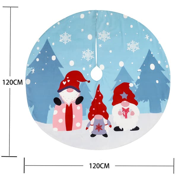 Rudolph the Faceless Dwarf Old Man Printed Tree Skirt Christmas