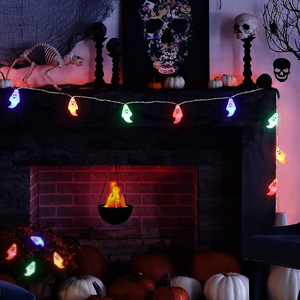 30 LED Halloween-ljusslinga, batteridriven spök ljusslinga