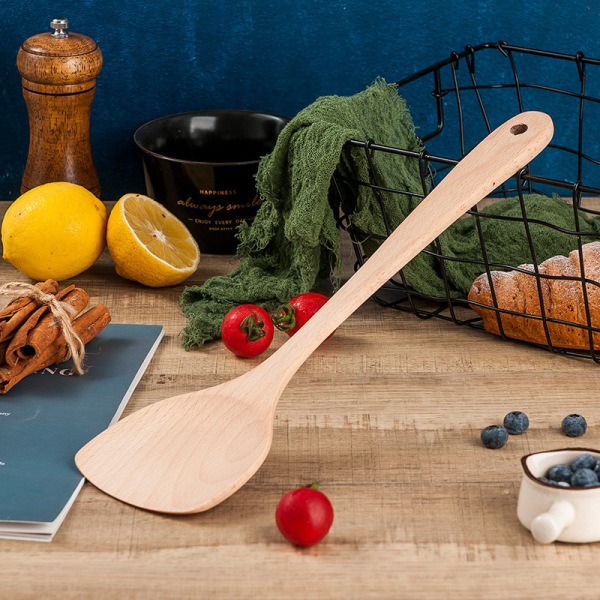 2 st 34,5*9,5 Medium Flat Spatula Trä Solid Spatula