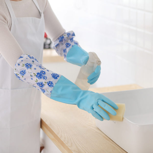 3 Dobbelt Opvaskemaskine Rengøring Handsker Vandtæt Gummi Latex Opvask