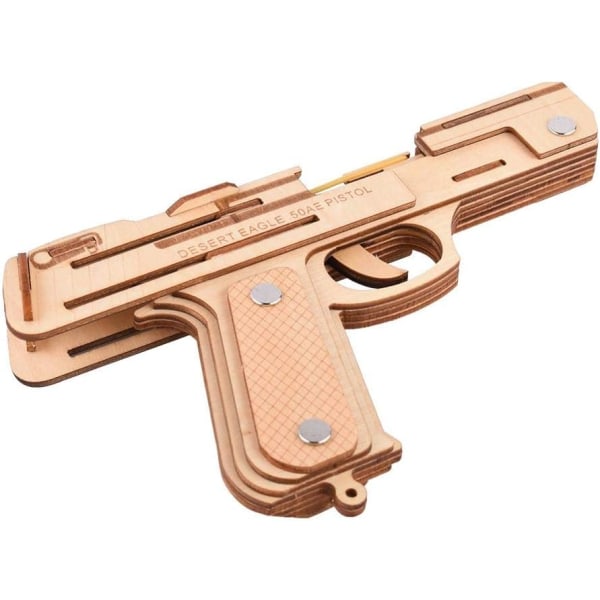 3D-puslesæt Miniature Gun Byggesæt i træ Samlet sæt Model