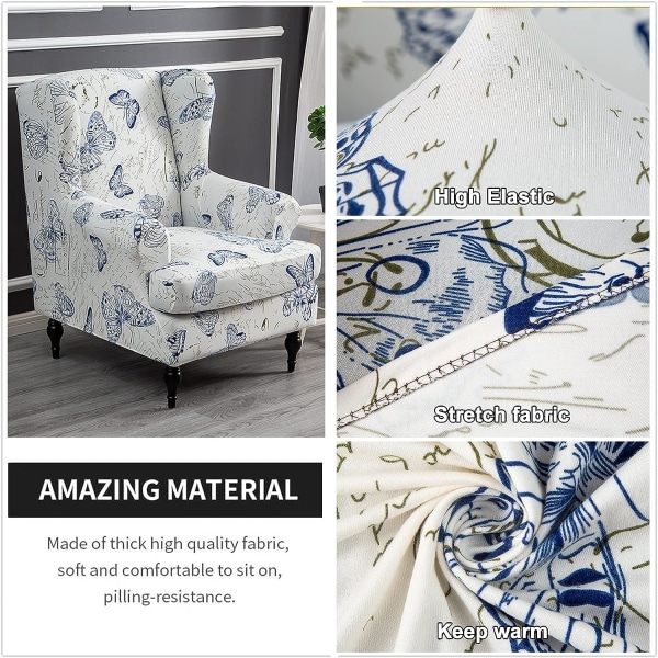 Wingback-fåtöljöverdrag Stretch Spandex Wingback-fåtöljöverdrag Soffa
