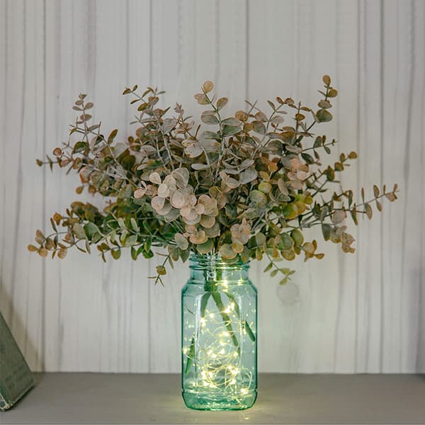 3 stk. Kunstige Plastplanter Blade Grøn Eucalyptus Gren fo