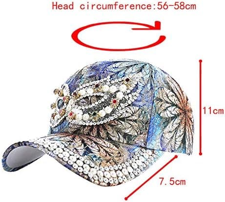 Kvinder Piger Bling Rhinestone Solhat Blonder Glitter Sekvens Baseba