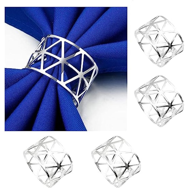 Servettringar och hållare, 12 st metallservettringar