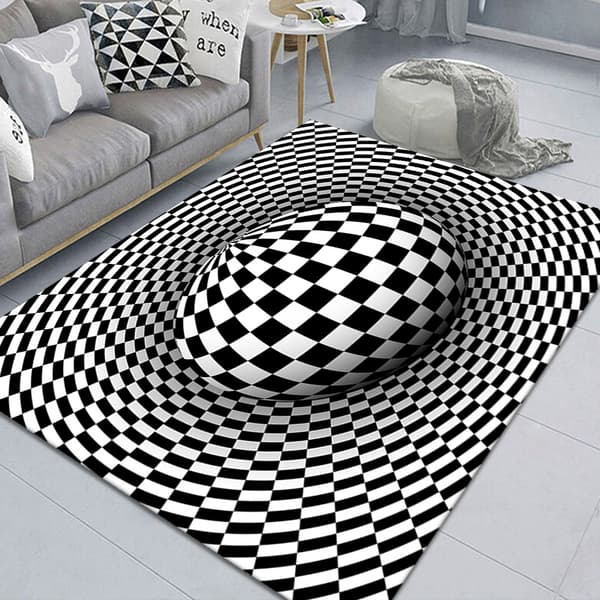 Rektangulär sfärisk visuell matta 50*80CM vardagsrum sovrum