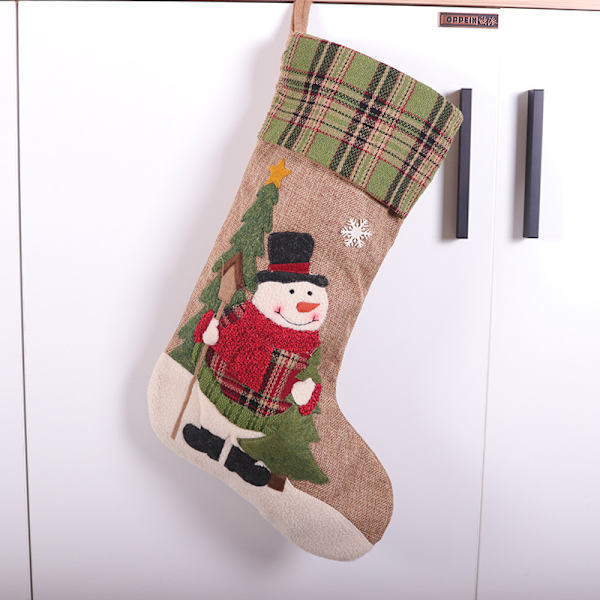 2 par julepynt store snemand broderet jule