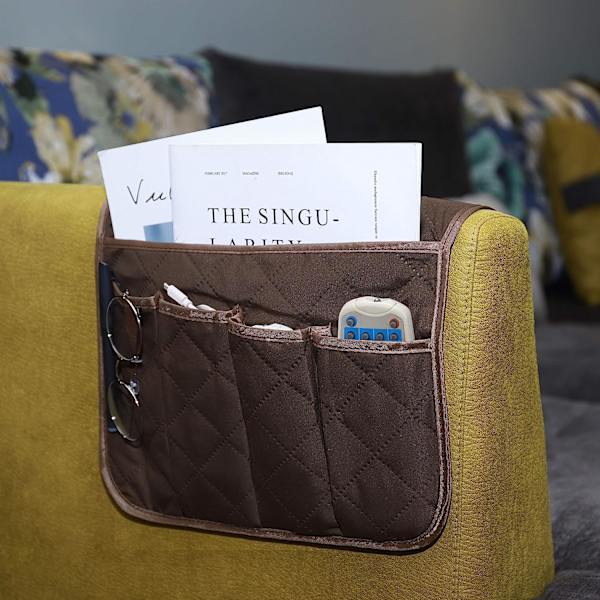 Armlenestøtte Organizer, PU Sofa Stolbeskytter Cove Gold