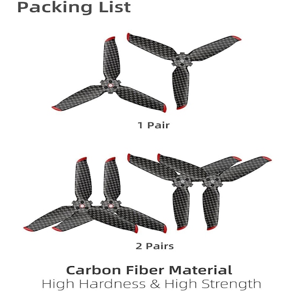2 paria hiilikuitu potkurin lapaa DJI FPV -lennokkiin