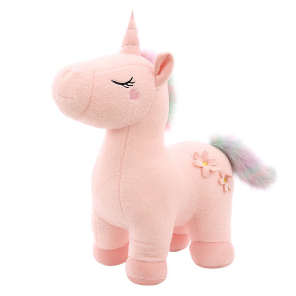 Rosa Kawaii Enhörning Plysch Leksak Mjuk Djur Häst Dockor Fo
