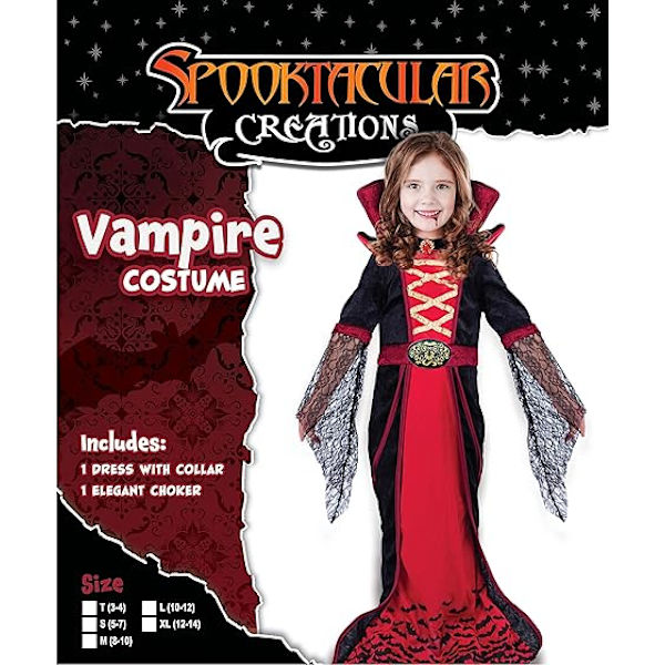 Kunglig vampyrdräkt för kvinnor Deluxe Set Victoria gotisk Halloween V