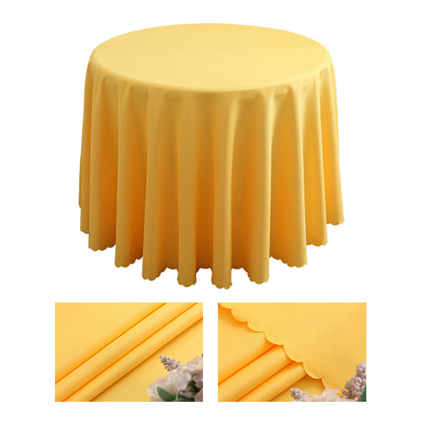 Rund polyesterdug, maskinvaskbar - Citrongul 280cm