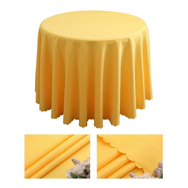 Rund polyesterduk, maskinvaskbar - sitrongul 220cm