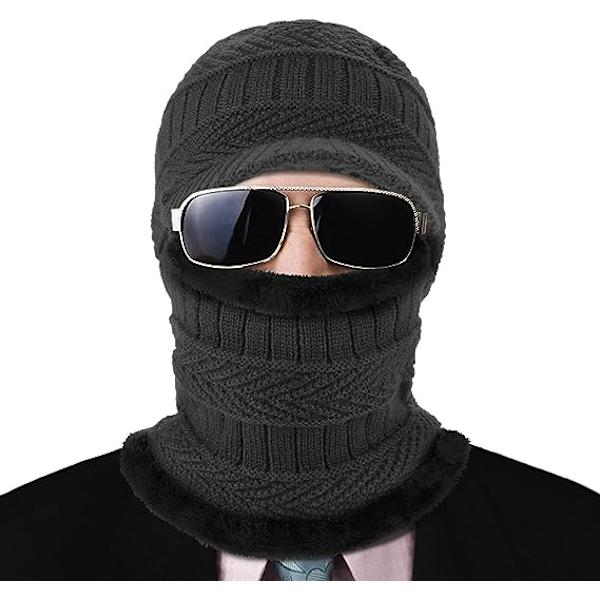 Talvinen neulottu balaclava-pipo, lämmin pyöräilyhiihto-naamio Univer