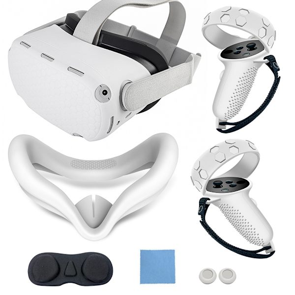 6PCS För Oculus Quest 2 Controller Silikonfodral White