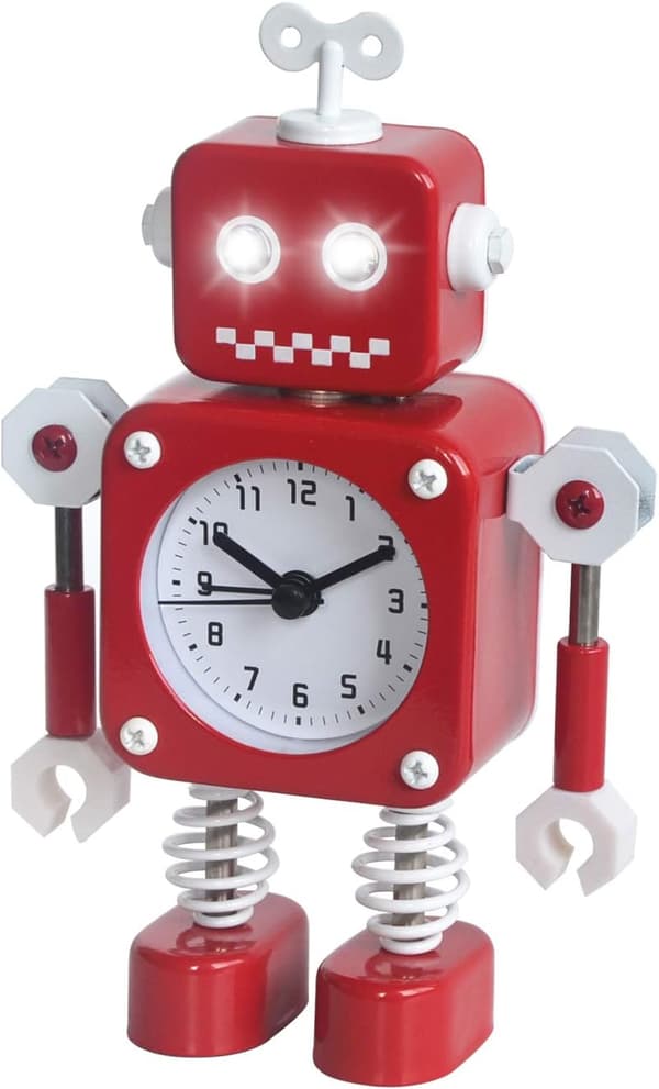 Kreativt vardagsrumsrobotbarnlarm Klocka tecknad stum