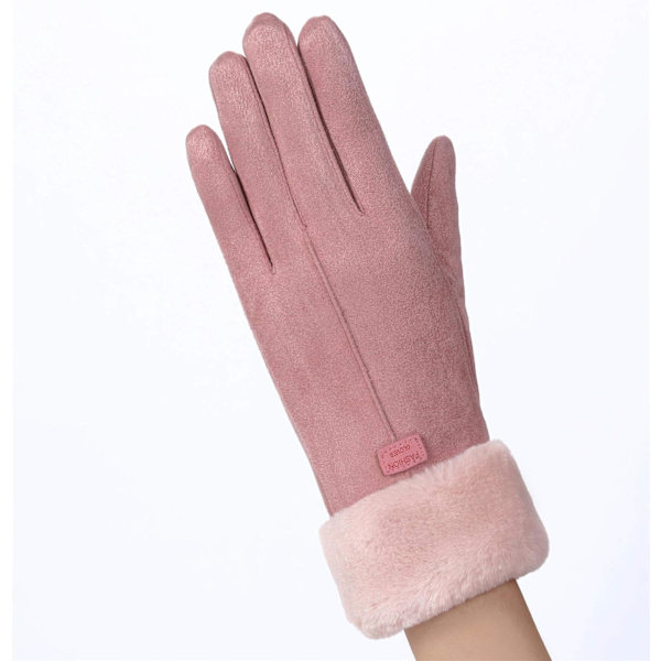 Vinter Varma Handskar för Kvinnor Touch Screen Mocka Tjockt Foder Vantar