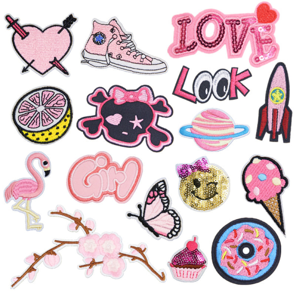 DIY Assorterede Styles Broderede Applikationsplaster