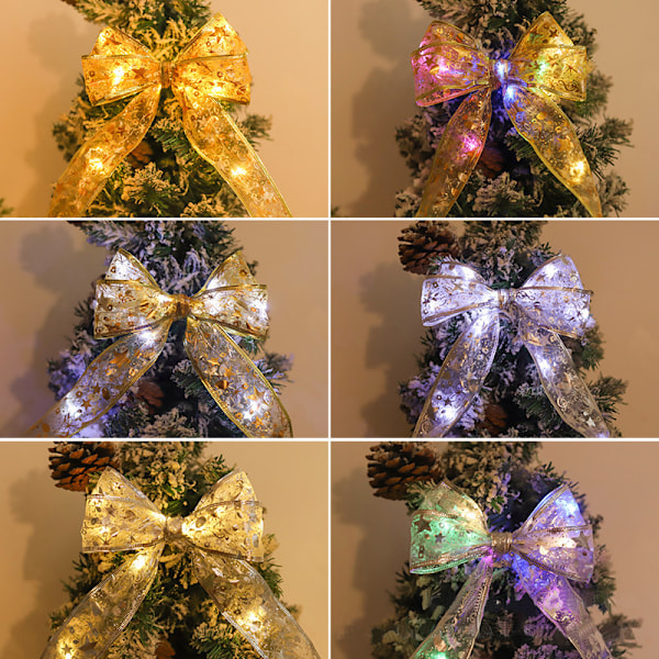 Julklappsbandsljus, 5M Ljusslinga för Julgran & 50 LED-lampor Batteridriven för Julgransdekorationer (guld) 5M
