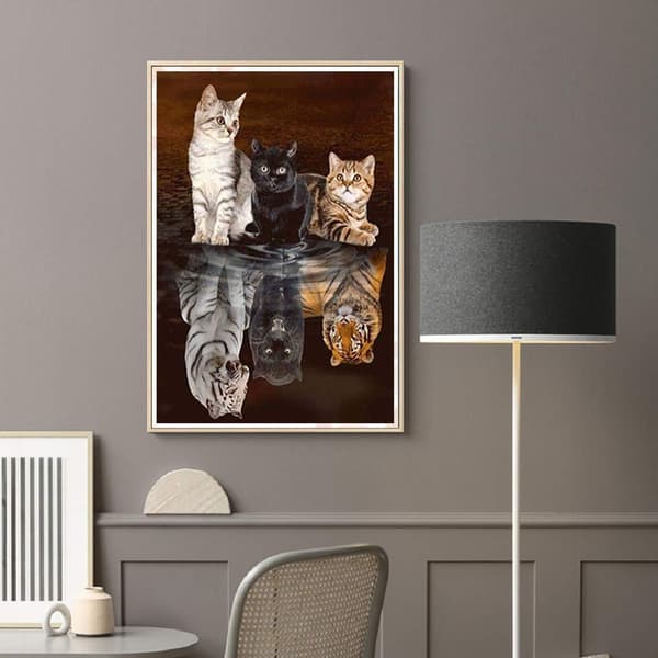 Diamantmaleri katt - full diamantkunst, 5d diamantmalerisett