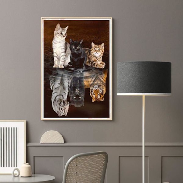 Diamantmålning katt - full diamantkonst, 5d diamantmålningssats