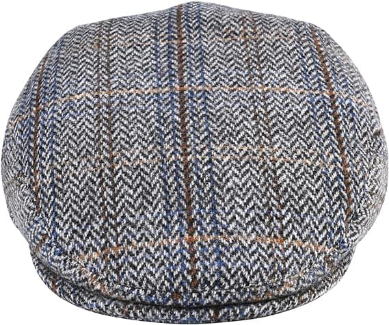 Herringbone Flat Cap i ullblandning för män