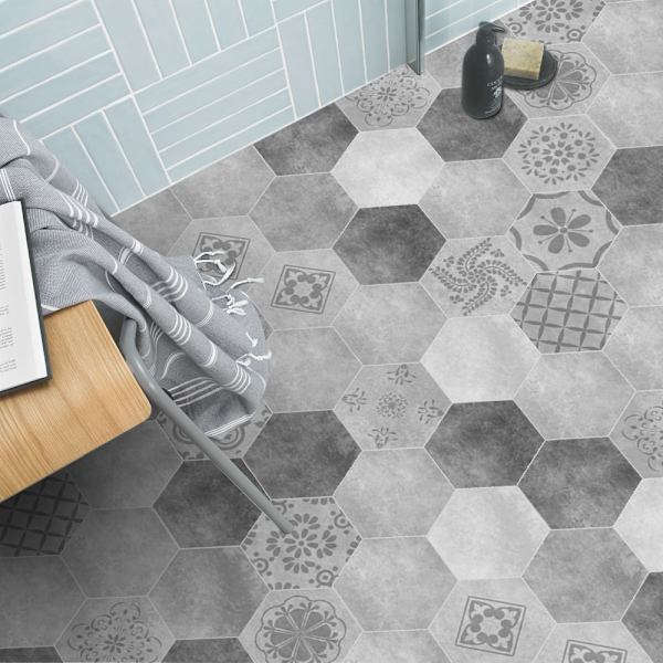 Set med 10 hexagonformade väggstickers Ny amerikansk loft industriell s