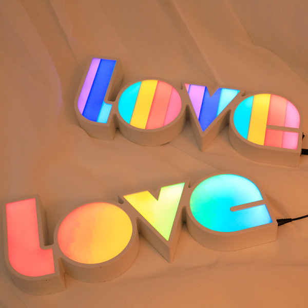Love Letter Modellering LED Nattlampa, Färgglad Neonljusskylt, USB/Batteridriven, Perfekt för Heminredning/Sovrum/Bar/Bröllop/Alla hjärtans dag