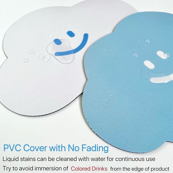 Söt molnmusmatta set om 2, Vattentät PVC liten musmatta, N