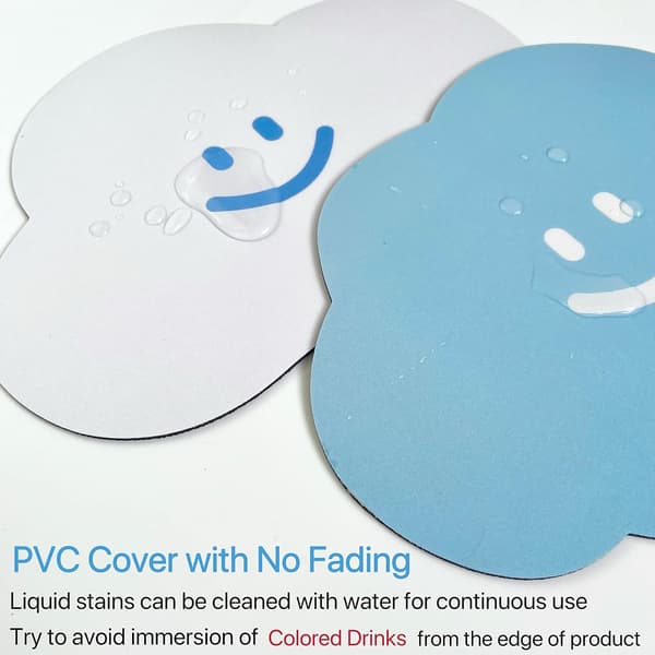Søte sky-musematte sett med 2, vanntett PVC liten musematte, N