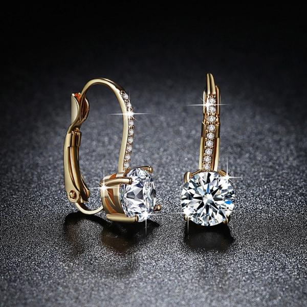Micro Set fyrstifts diamant runda örhängen för kvinnor guld c0ab | Fyndiq