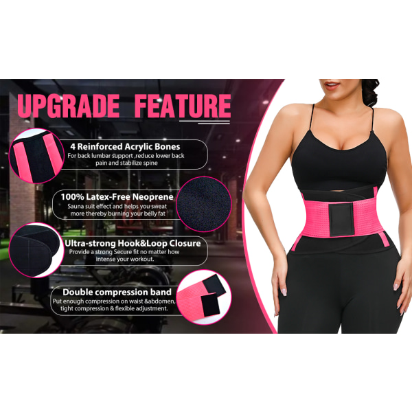 Waist trainer för kvinnor - Slimming Body Shaper-bälte Pink