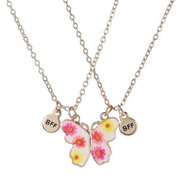 Kaulakorut 2-Split Heart Best Friends Forever Rainbow Mermaid