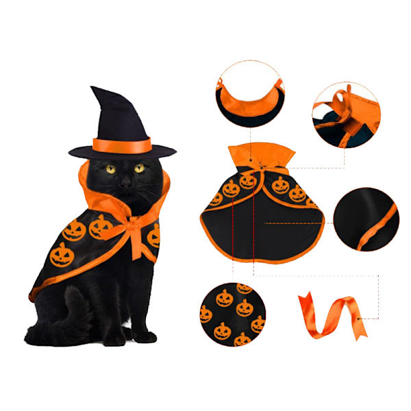 Halloween-kappe til kæledyr, kat og hund, juleudklædning, kæledyr su