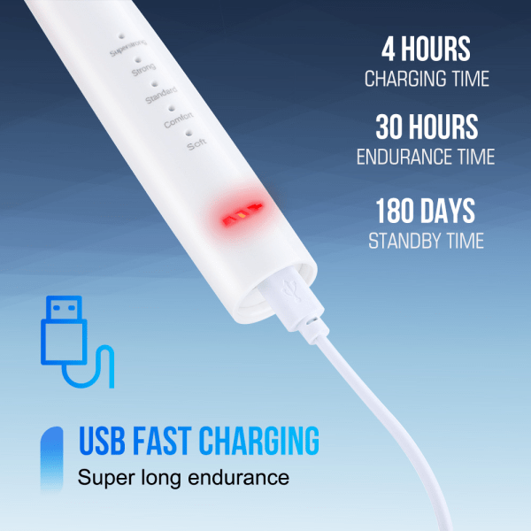 Hem USB Elektrisk Tandborste Tand Rengöring Set 5 Hastighet Hög F